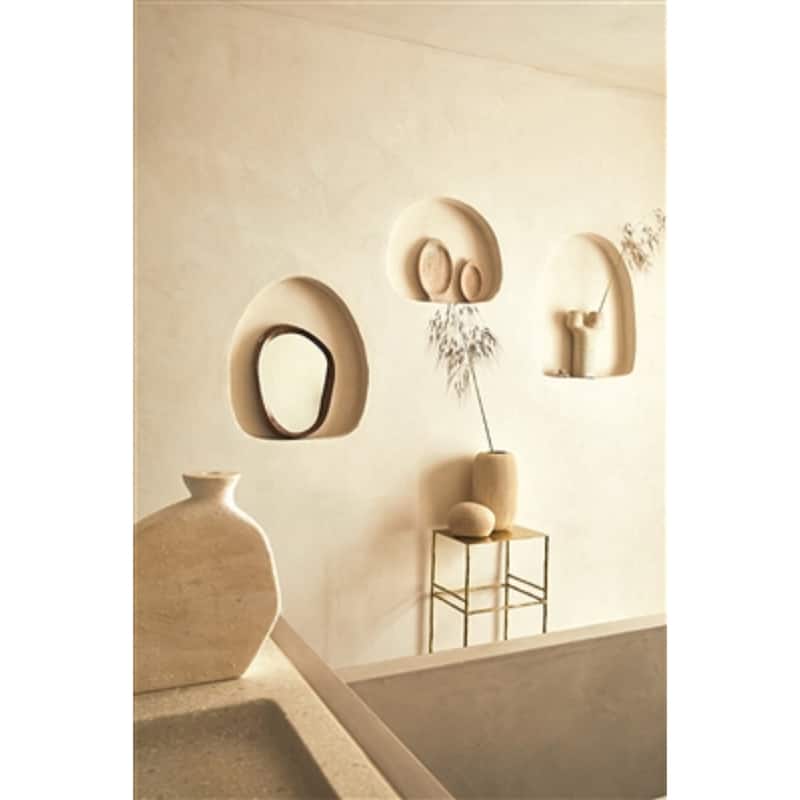 Golden Oak Finishes Mango Wood Framed Shizu Wall Mirror - 16"