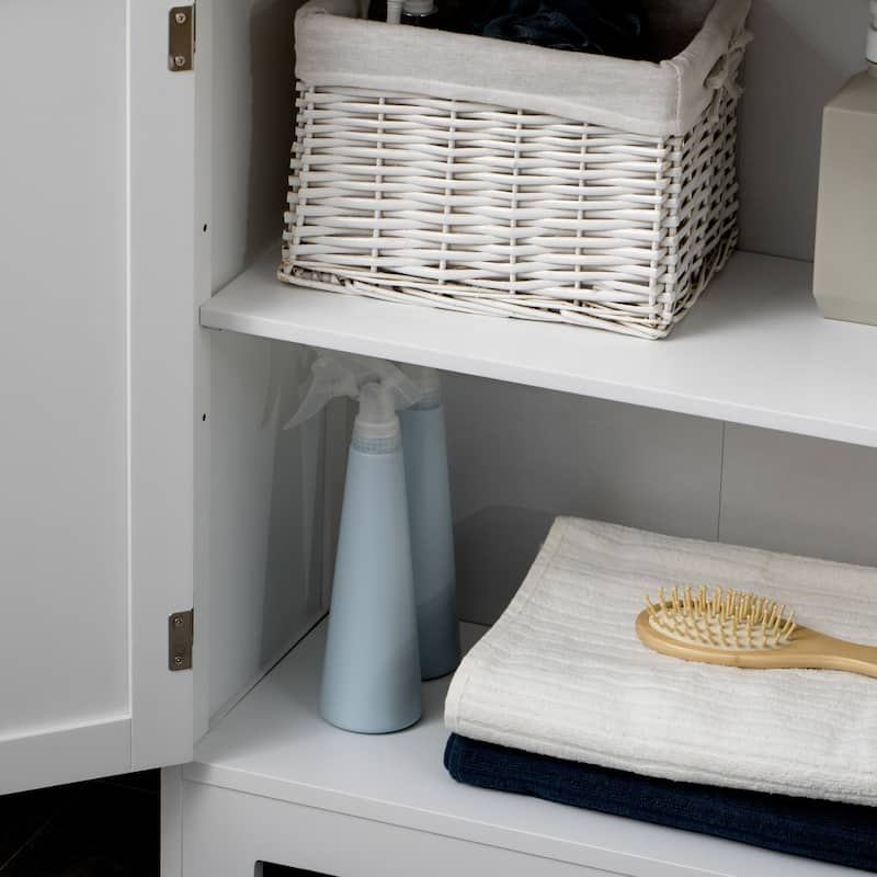 kleankin Bathroom Storage Cabinet Freestanding Bathroom Storage Organizer with Drawer and Adjustable Shelf , White - N/A