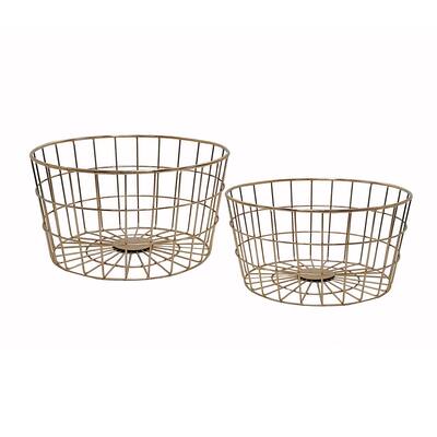 Round Iron Baskets - Set of 2