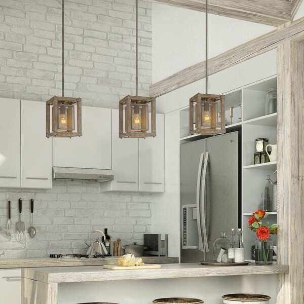 Square pendant lights shop over island