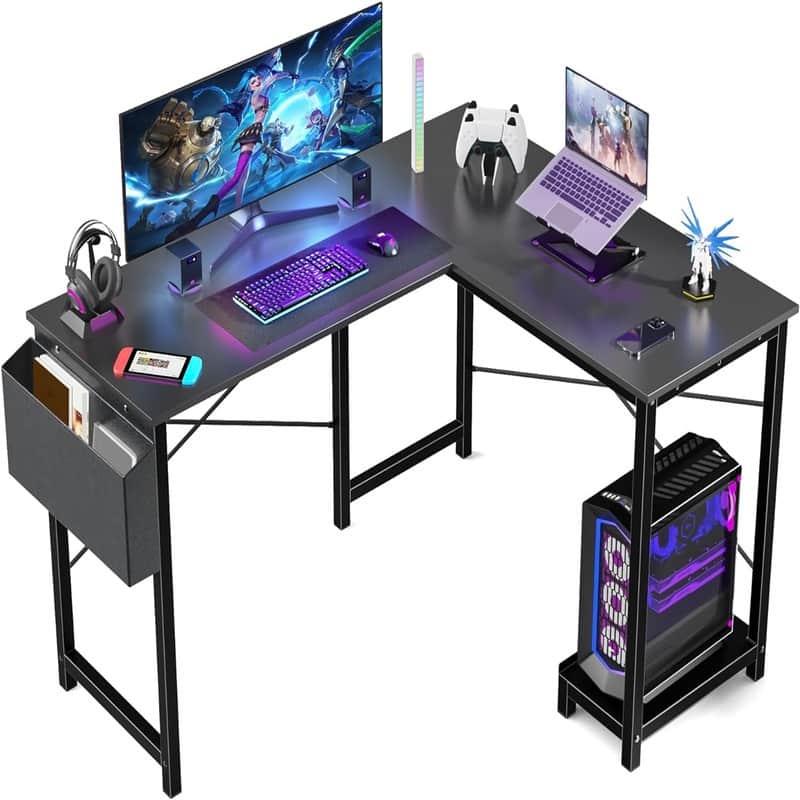 L Shaped Computer Desk - Black