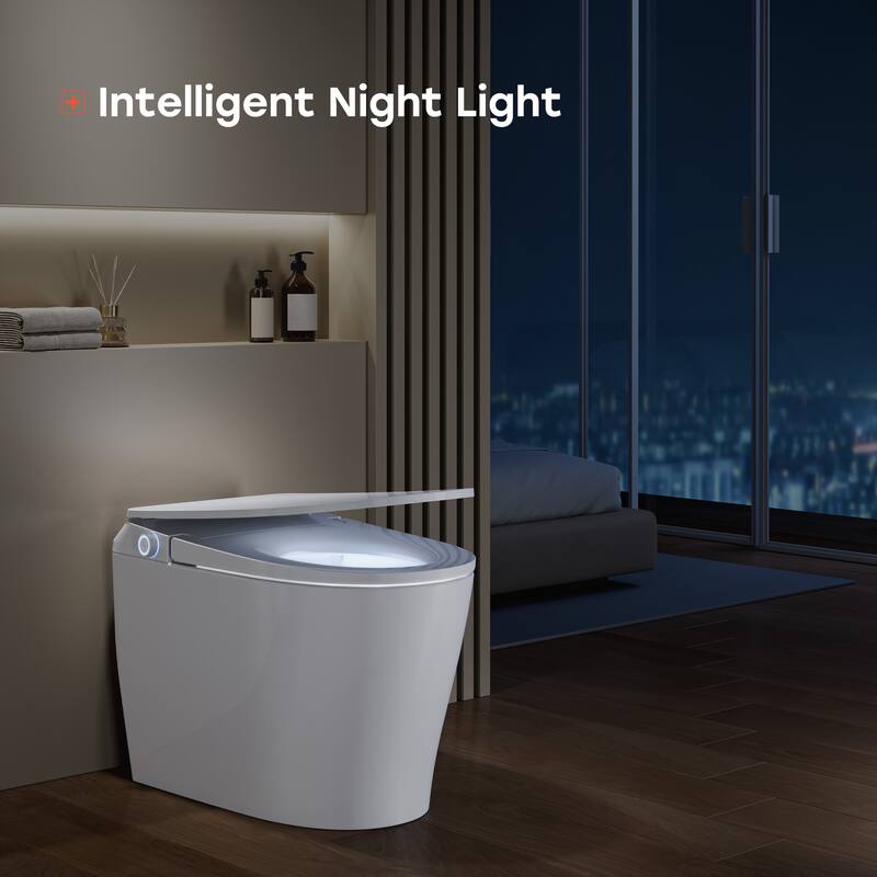 HOROW Elongated Smart Toilet 1.1 GPF Auto Flush Heated Seat Night Light - N/A