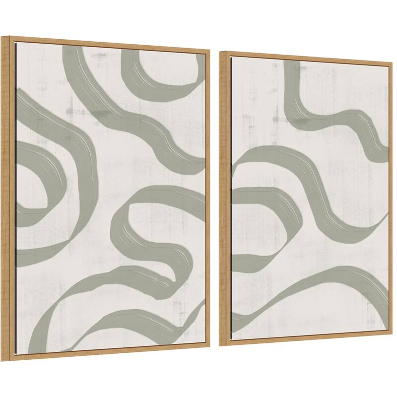 Amanti Art Flowing Paths & Curving Streamlines 2 Piece by THE MIUUS STUDIO Framed Canvas Wall Art