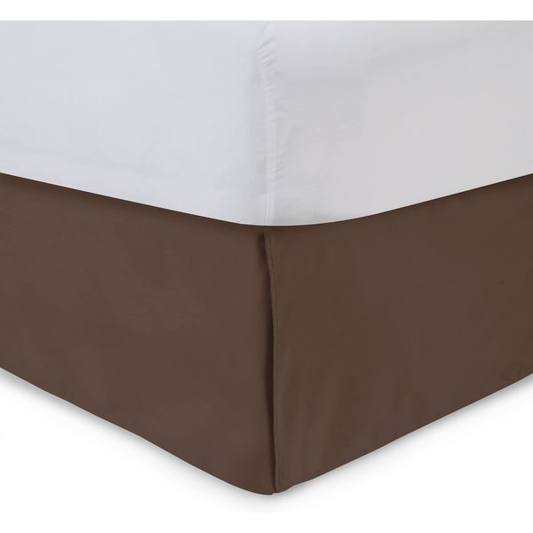 Tailored Bedskirt with Split Corners -21 inch Drop, Brown, Queen ...