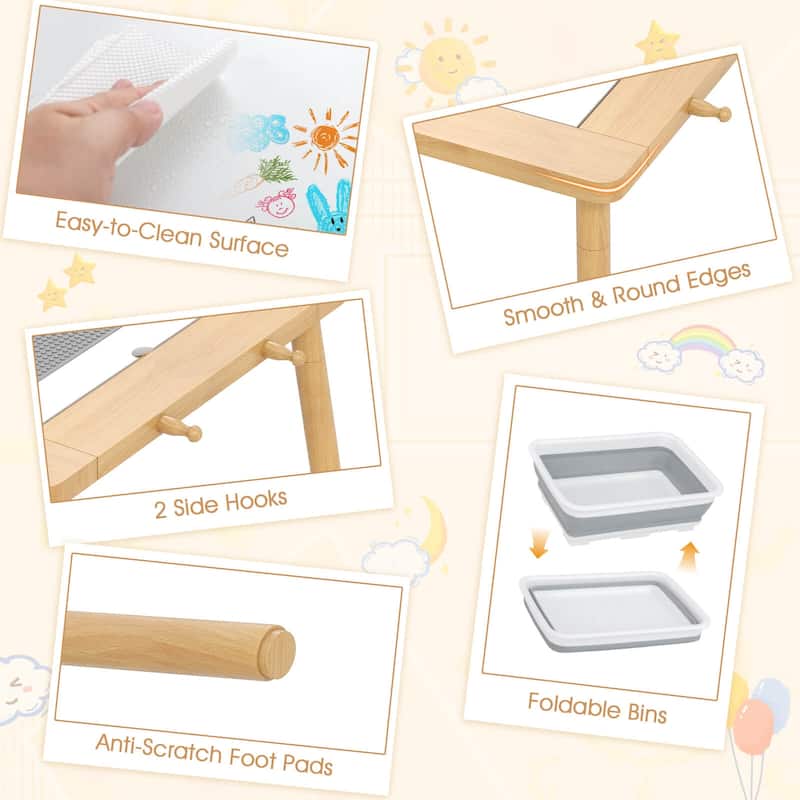 Costway Sensory Table & Chair Set for Kids 2-8 with Foldable Bins for - See Details
