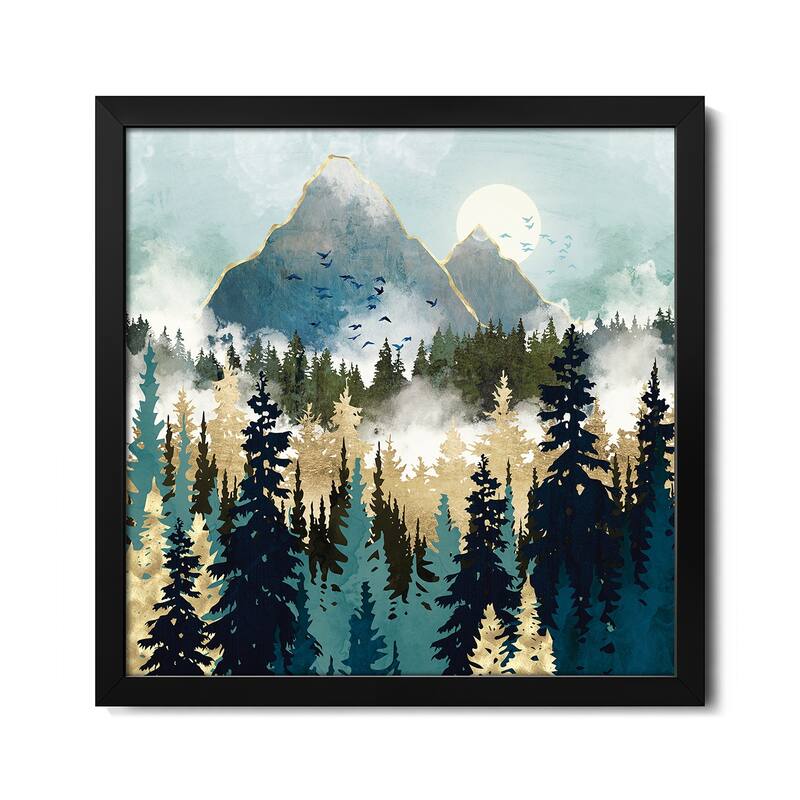 Misty Pines Premium Framed Poster by SpaceFrog Designs - Black - 16x16x1