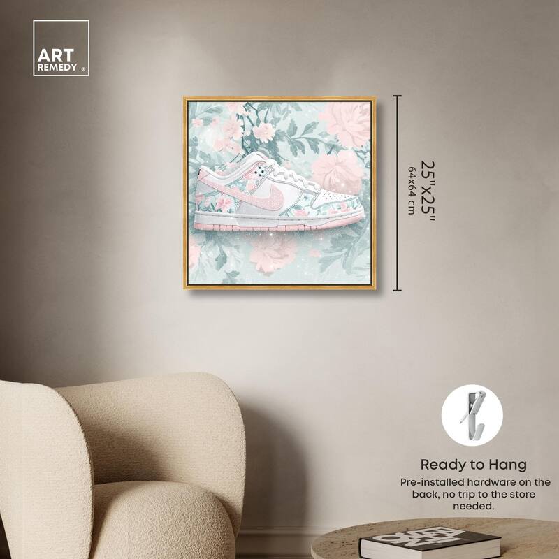Dainty Floral Sneaker Canvas by Art Remedy