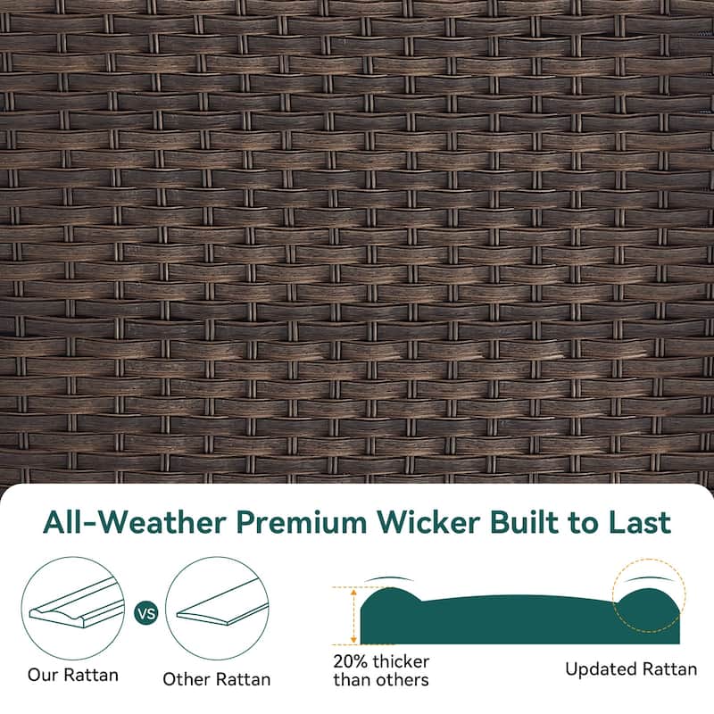 Pocassy Outdoor Sofa Swivel Chair and Ottman with Coffee Table