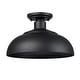 preview thumbnail 1 of 13, Levitt 13.625" Wide 1-Light Natural Black Outdoor Semi-flush Natural Black Shade