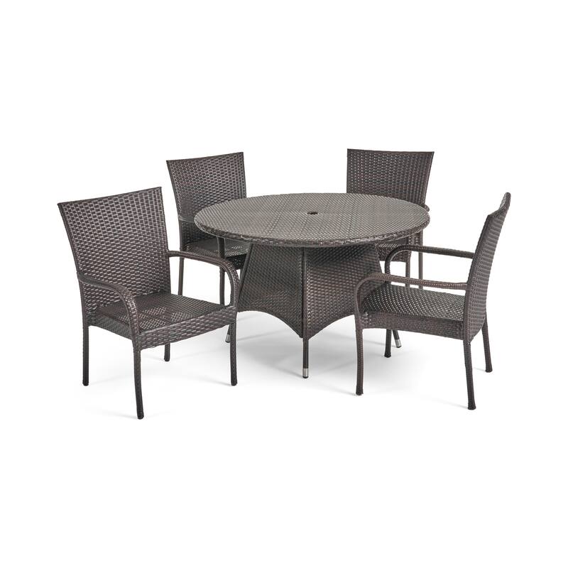 Grant Outdoor 5-piece Wicker Dining Set by Christopher Knight Home