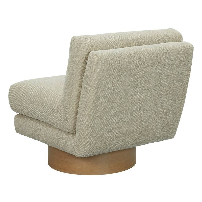 Petito Modern Beige Fabric & Chestnut Accent Chair