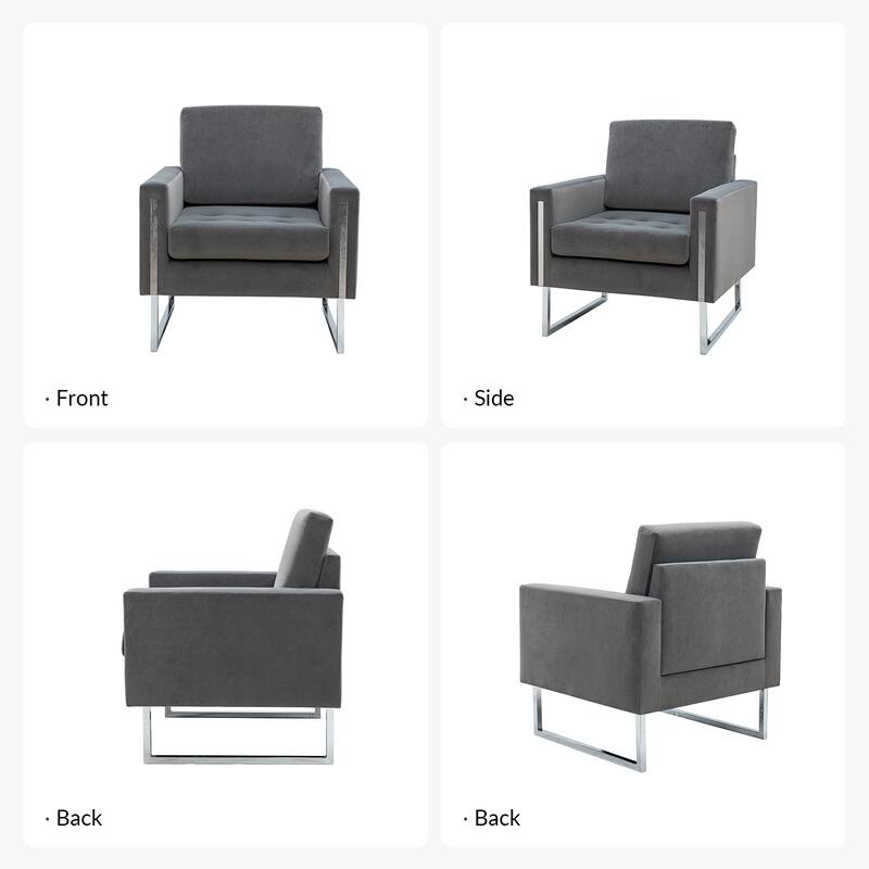 Trendy Elastus Comfy Club Chair with Chic Metal Legs for Stylish Decor