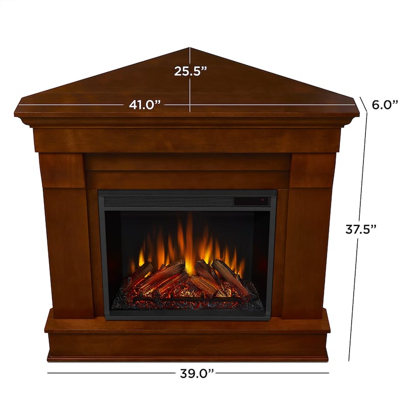 Chateau 41" Espresso Finish Electric Corner Fireplace bt Real Flame