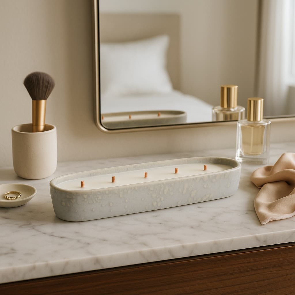 Pottery Wicks Decorative Indoor Candle for Home Decor - 14" Blue - 13.5"