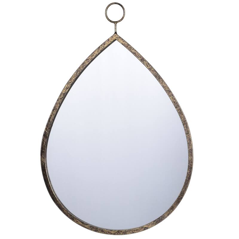 Harp & Finial Haile 24-inch Plain Beveled Glass Mirror - Gold Metal Frame - Gold