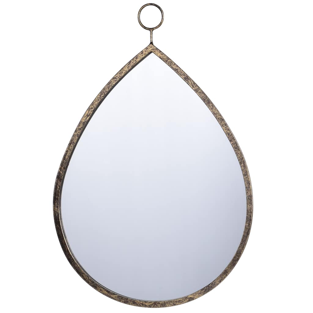 Harp & Finial Haile 24-inch Plain Beveled Glass Mirror - Gold Metal Frame