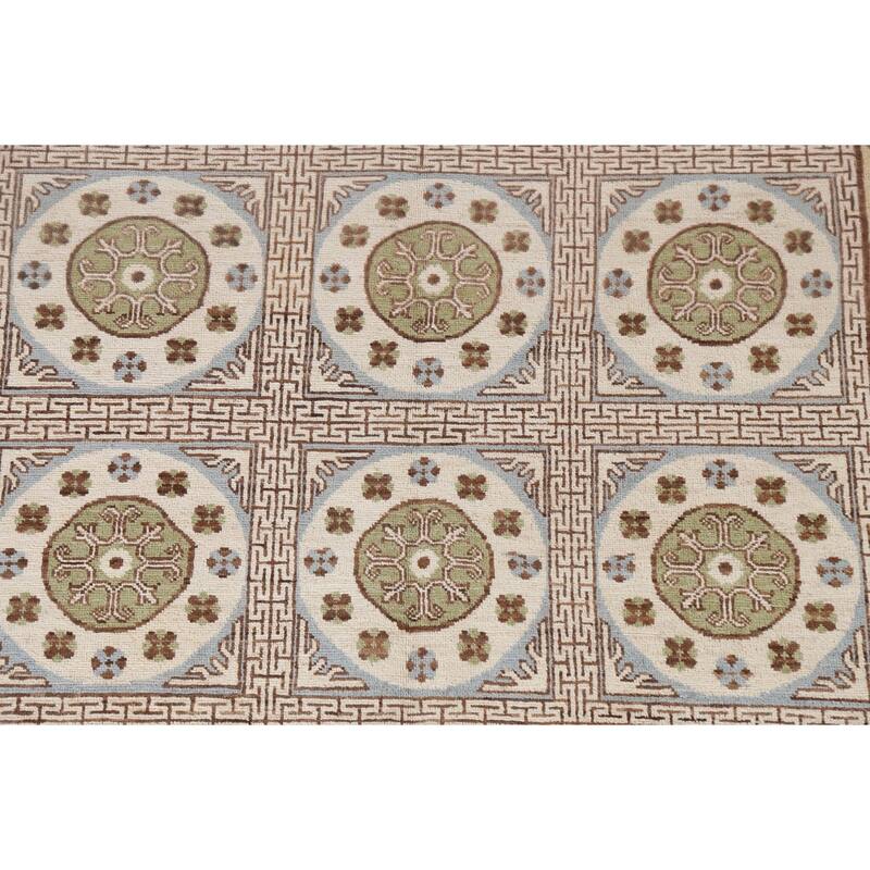 Vegetable Dye Traditional Khotan Oriental Wool Area Rug Hand-knotted - 6'3" x 9'7"
