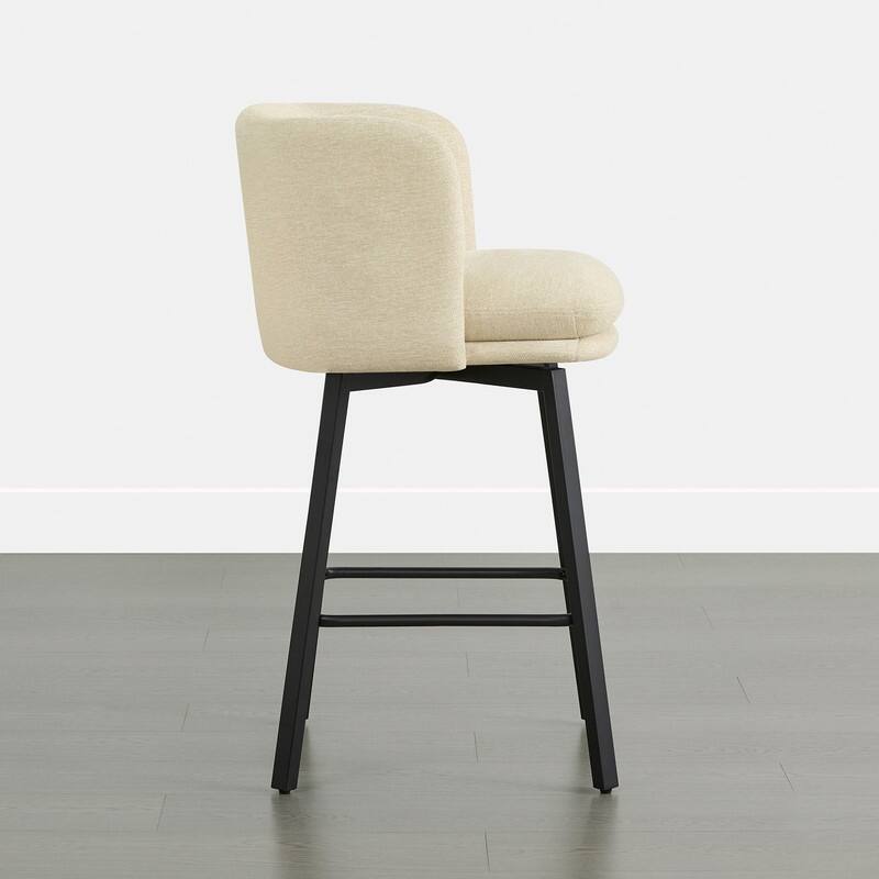 Spruce & Spring Modern Swivel Counter Bar Stool Set with Barrel Back&Double-layer Cushion