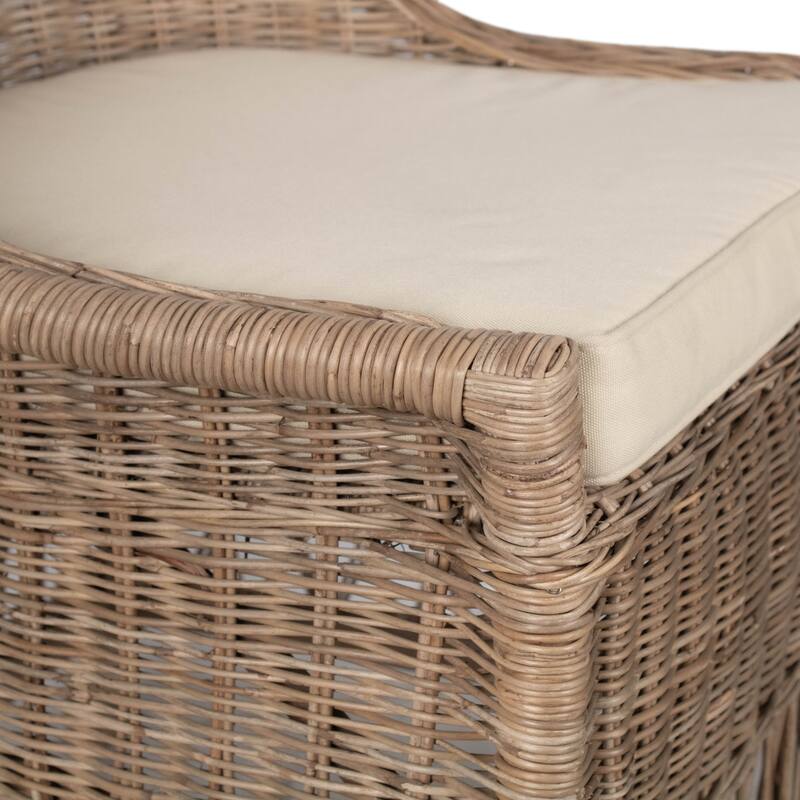 Natural Rattan Cushioned Dining Accent Chair by East at Main