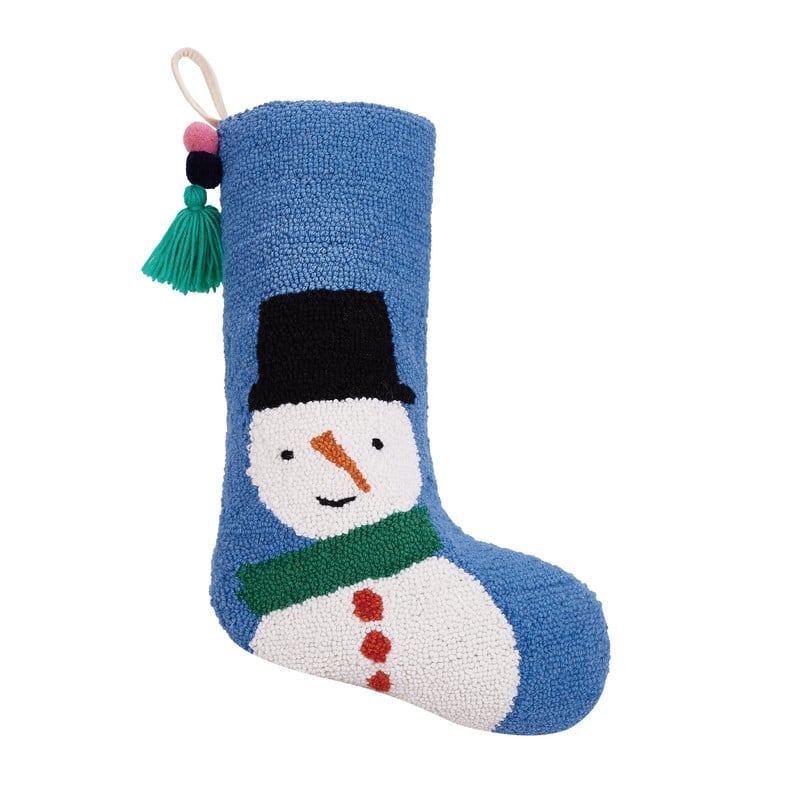 Mistletoe & Co. Snowman Wool Hook Stocking with Pom Pom Tassel - 12x20