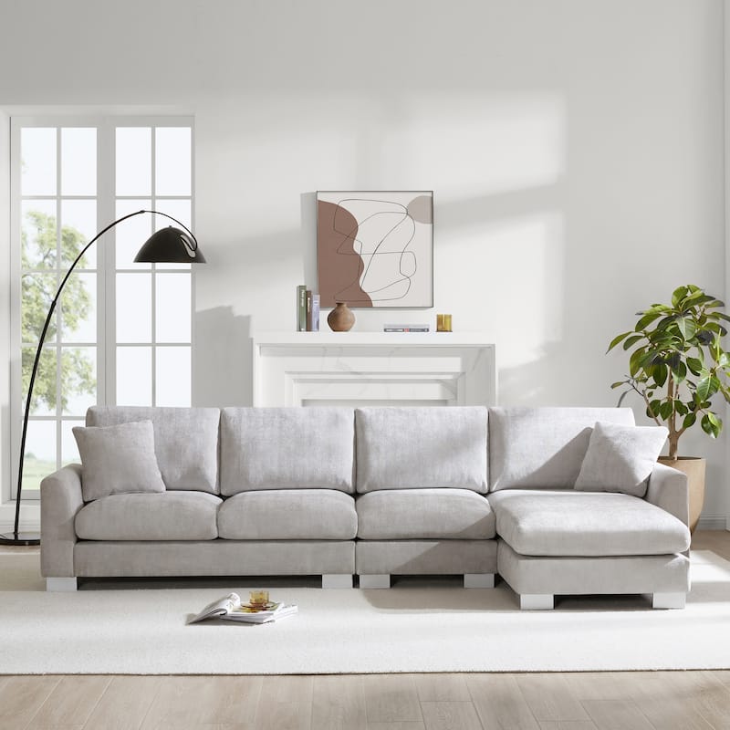Oversized 119*55" 5-seat Modular Sectional Sofa with 2 Free Pillows