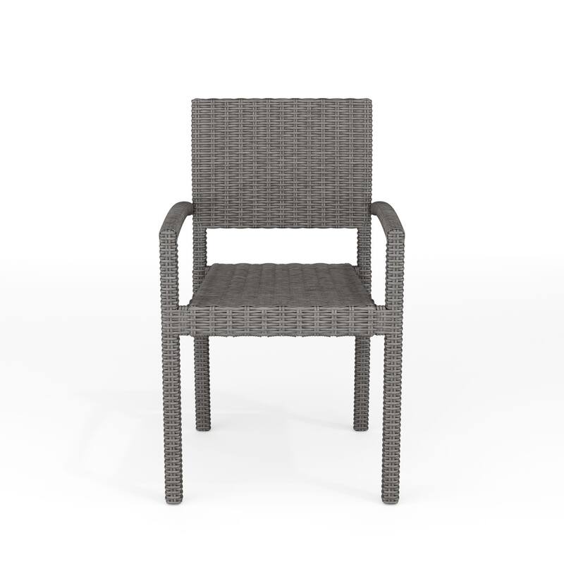 Martha Stewart Outdoor Rattan Wicker Stackable Dining Armchair - 21"W x 22.5"D x 33.5"H