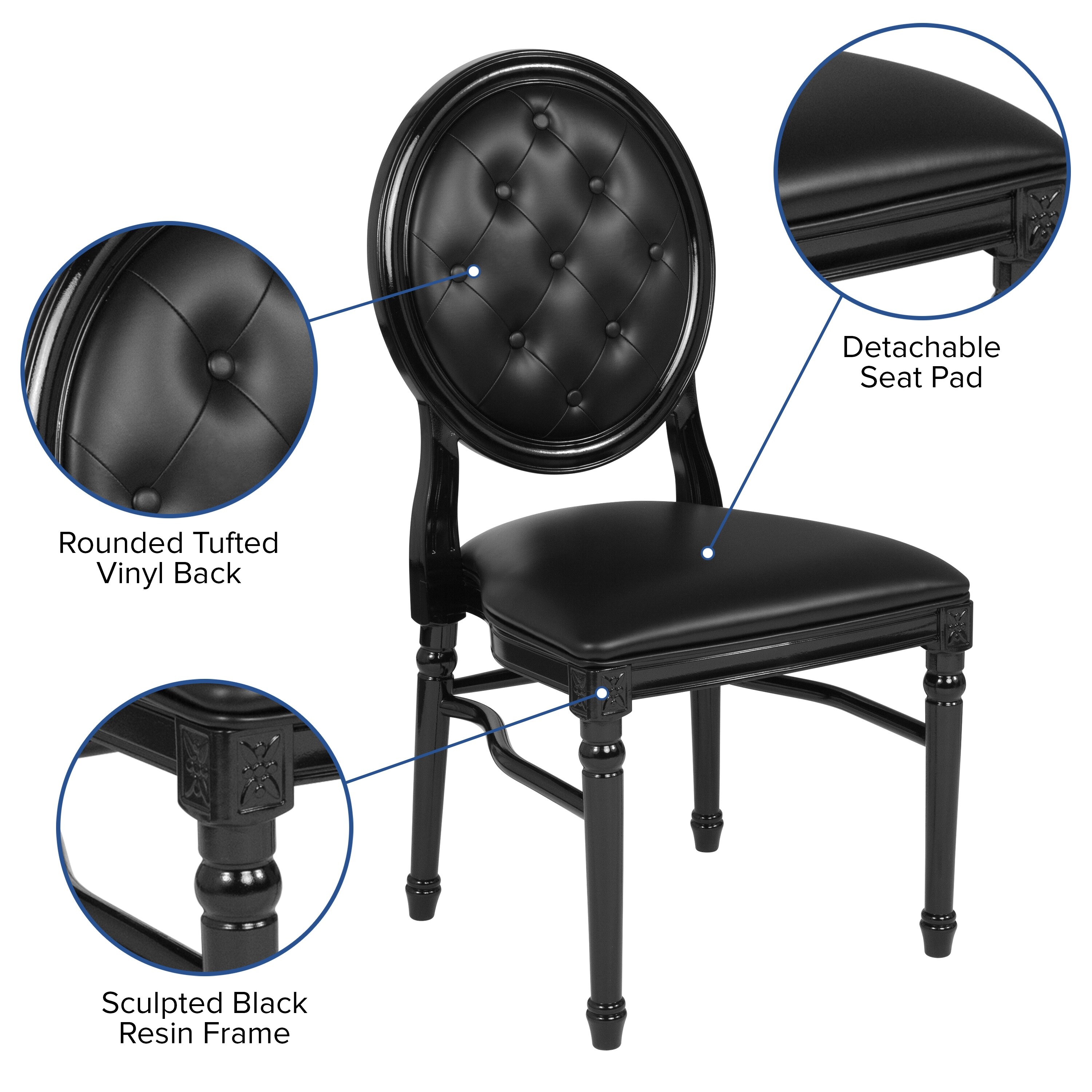 Jair Upholstered King Louis Back Side Chair (Set of 2) – Salvage +