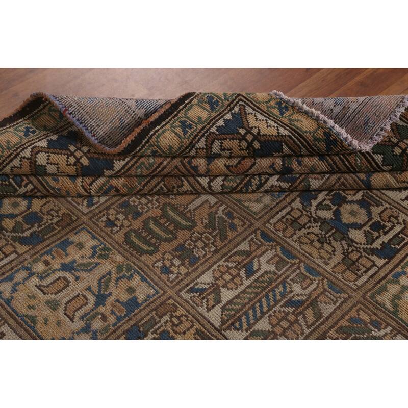Garden Design Bakhtiari Persian Vintage Rug Geometric Wool Carpet - 6'11"x 9'6"