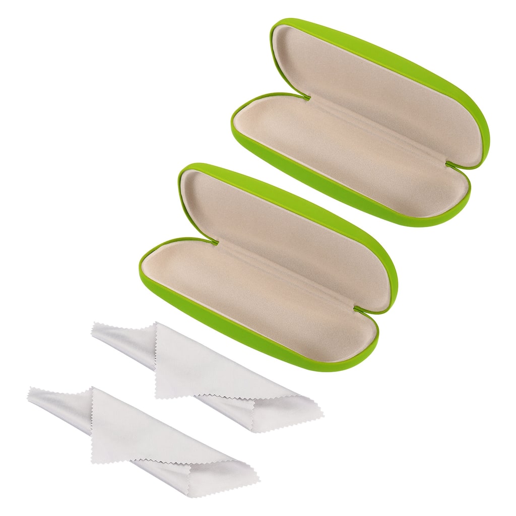 Glasses Case Hard Shell, 2Pcs Eyeglass Case Hard for Women Men Glasses - Green