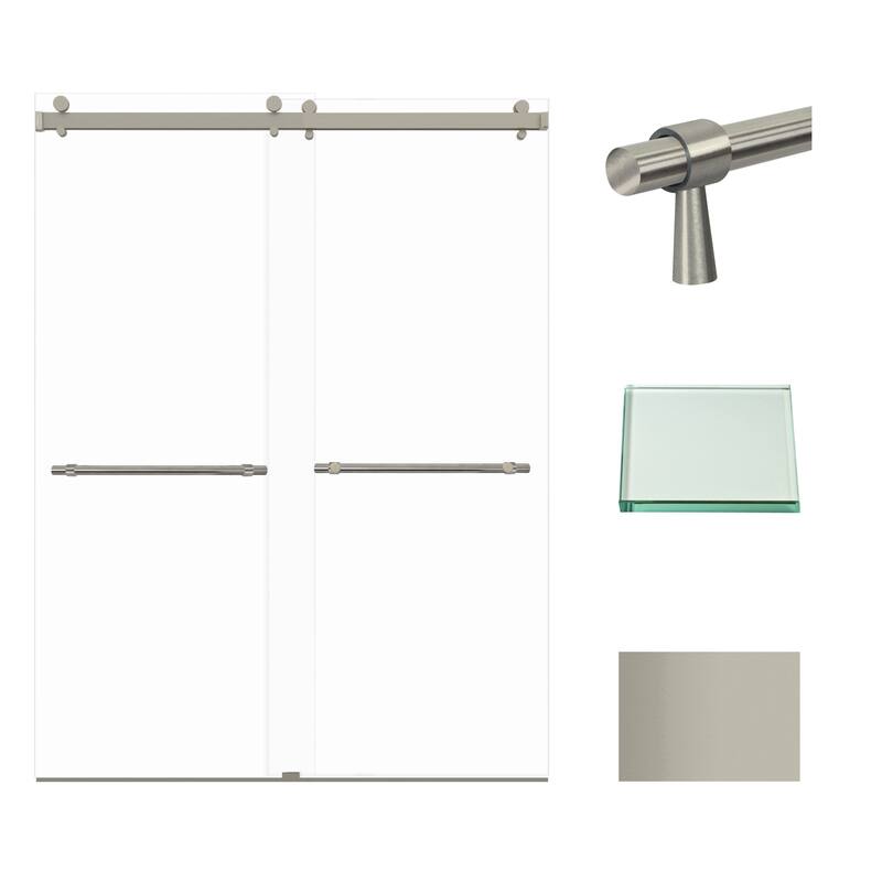 Transolid BYPT608010C-BP 80" High x 60" Wide Bypass Frameless Shower