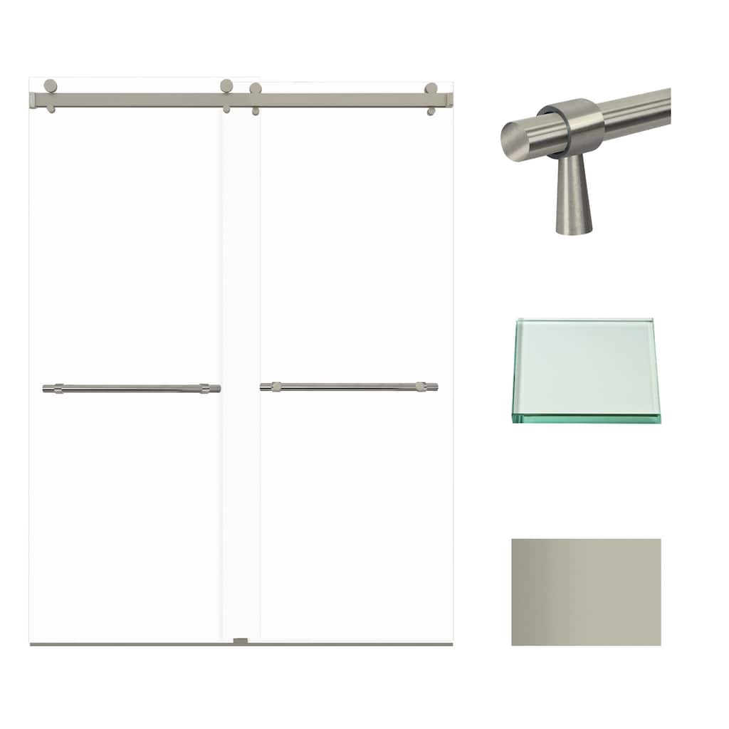 Transolid BYPT608010C-BP 80" High x 60" Wide Bypass Frameless Shower