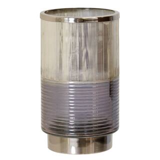 StyleCraft Pedestial - Glass Vase - Black, Silver