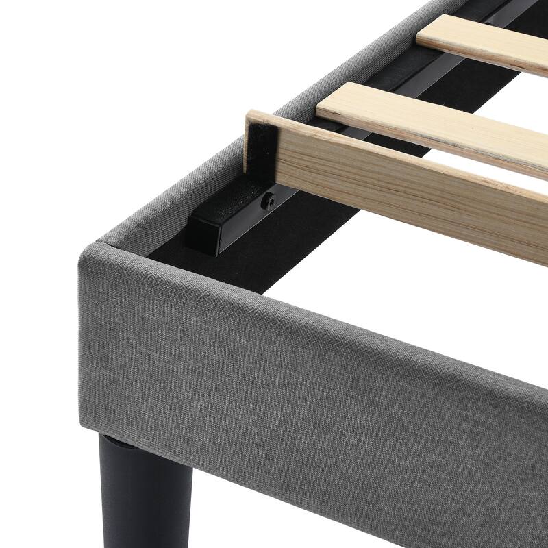 Upholstered Platform Bed with Adjustable Headboard