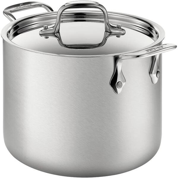 Shop Bd552043 D5 Brushed 18 10 Stainless Steel 5 Ply Bonded Dishwasher Safe Soup Pot With Lid Cookware 4 Quart Silver Overstock 31481038