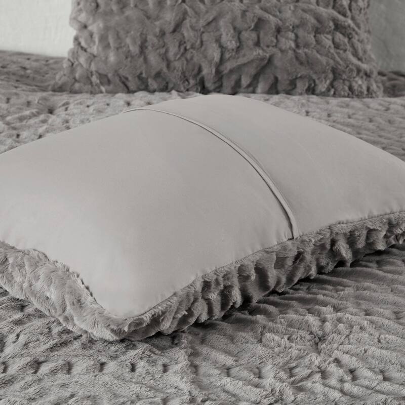 Madison Park Dakota Ruched Fur Down Alternative Comforter Set
