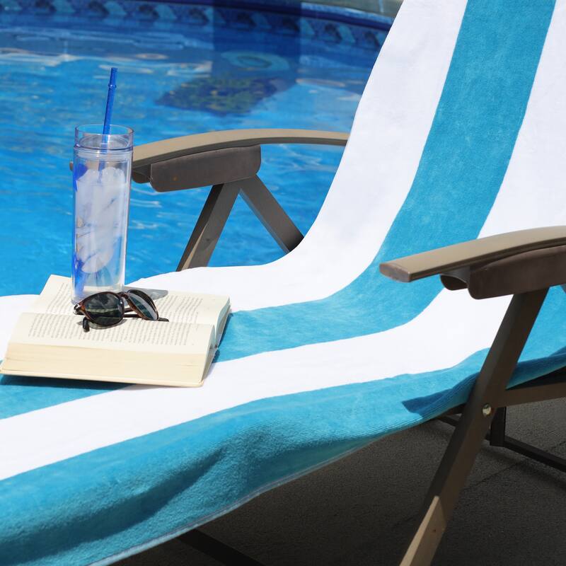 Superior Cotton Cabana Stripe Standard Size Towel/ Chaise Lounge Chair Cover