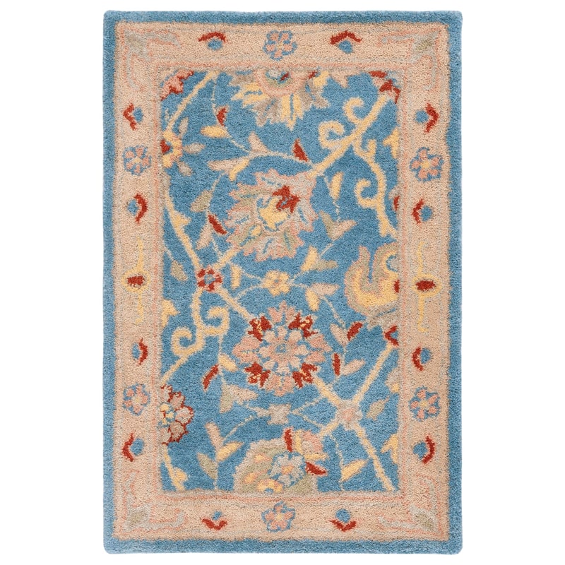 SAFAVIEH Handmade Antiquity Zuriñe Traditional Oriental Wool Rug - 2' x 3' - Blue