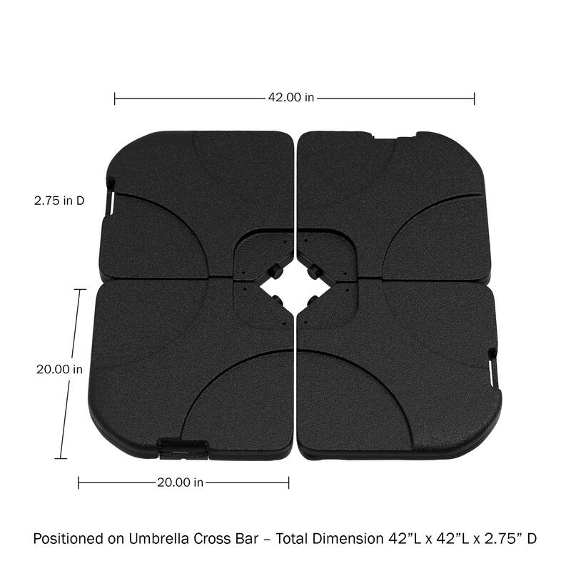 4-pc. Fillable Weighted Cantilever Offset Umbrella Base by Pure Garden
