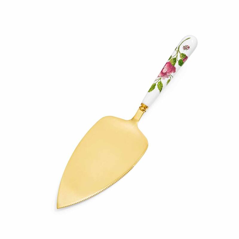 Spode Creatures of Curiosity Collection Cake Server with Floral Motif - 11" x 1.75" - 11" x 1.75" - Gold - 1 Piece
