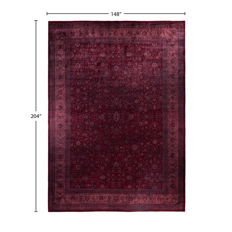 Overdyed One-of-a-Kind Hand-Knotted Area Rug - Pink - 12' 4" x 17' 0"