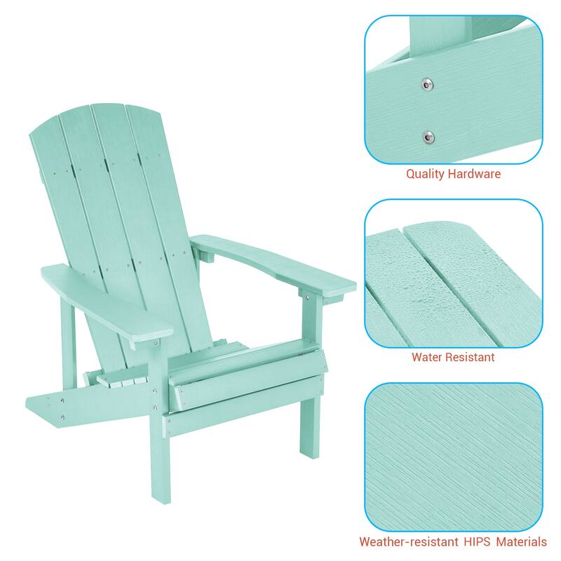 BONOSUKI Patio Adirondack Chair w/Cupholder,Weather Resistant-Set of 4