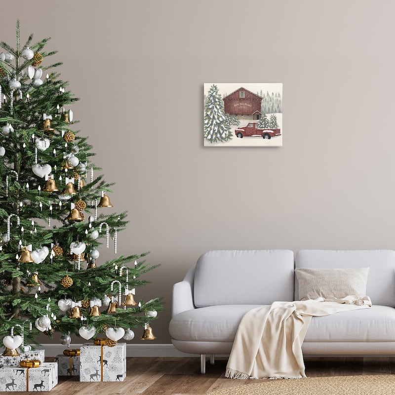 Stupell Winter Pine Tree Farm Canvas Wall Art Design By Linda Spivey