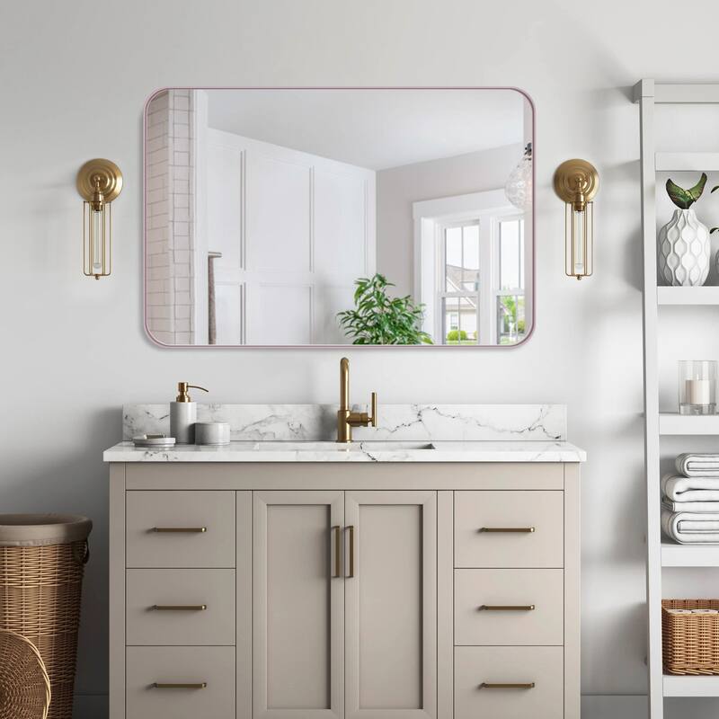 Rectangle Bathroom Mirror for Vanity Wall Mounted Vertical Horizontal Makeup Mirror