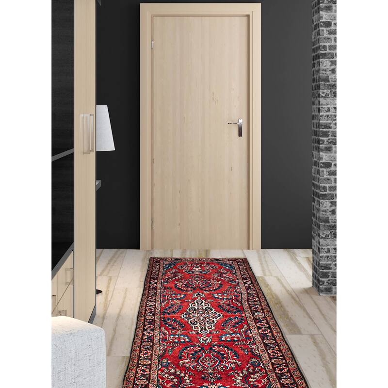 ECARPETGALLERY Hand-knotted Andelz Red Wool Rug - 3'3 x 9'2