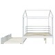 preview thumbnail 14 of 42, Full Size Solid Wood House Bed with Trundle, Fence and Writing Board for Kids, Boys and Girls, Bedroom