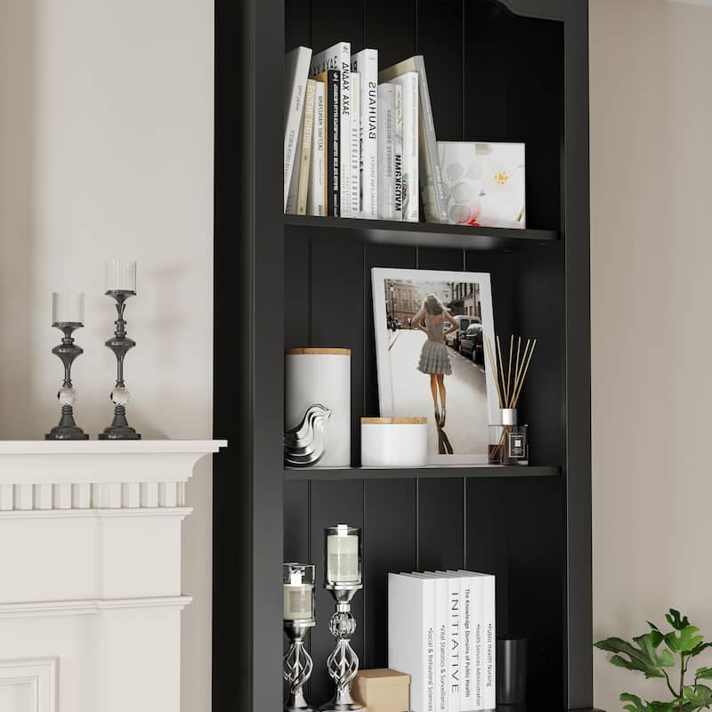Media Wall Unit w/Spacious Storage White TV Stand Wall Storage Combo