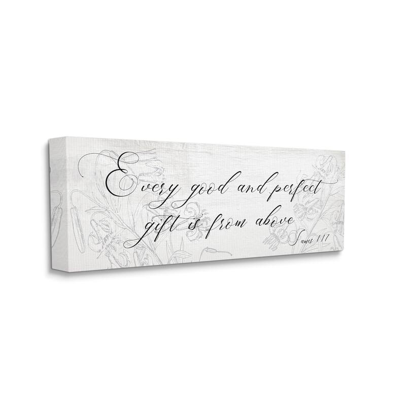 Stupell Good and Perfect Gift From Above Proverbs James 1:17 Canvas Wall Art - Brown