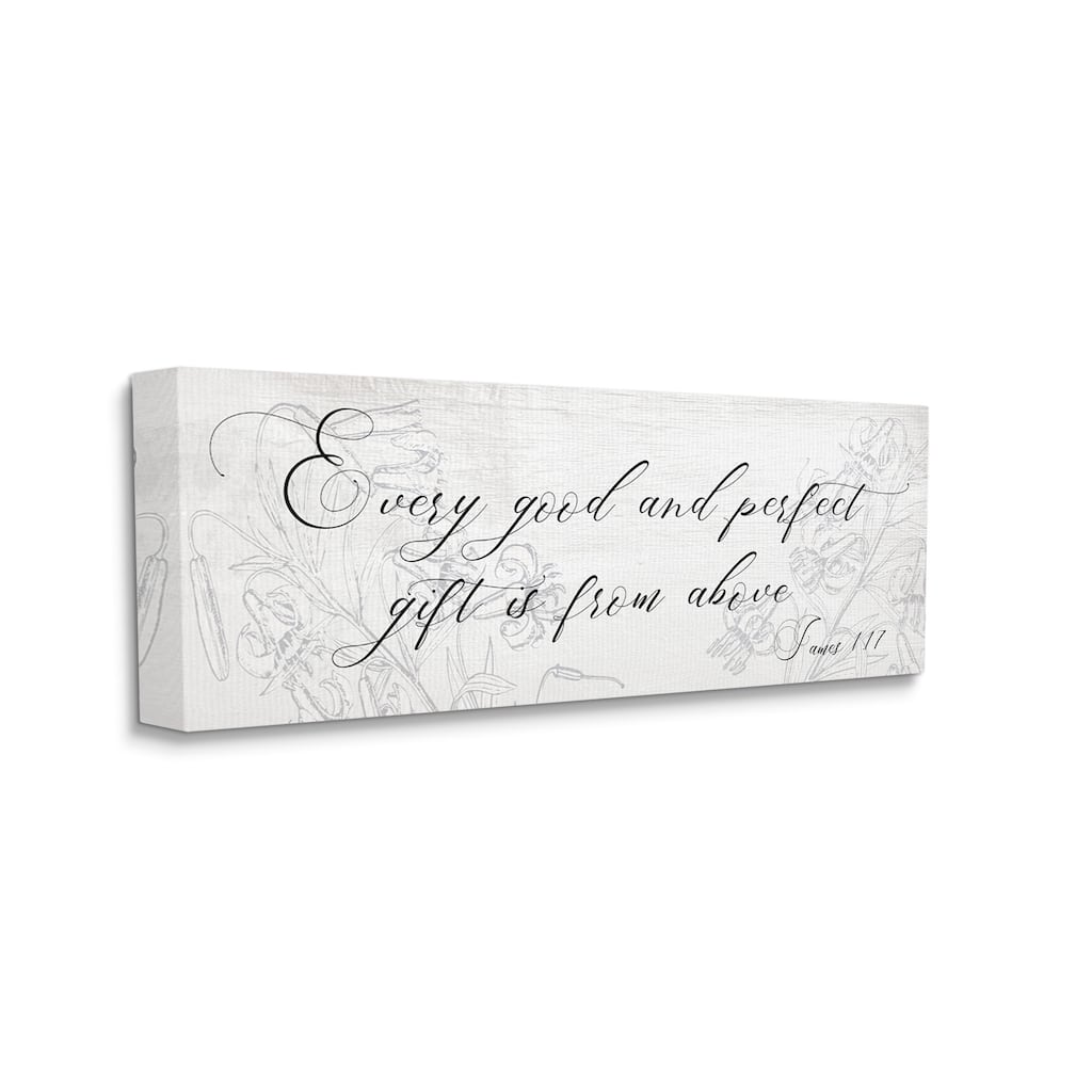 Stupell Good and Perfect Gift From Above Proverbs James 1:17 Canvas Wall Art - Brown