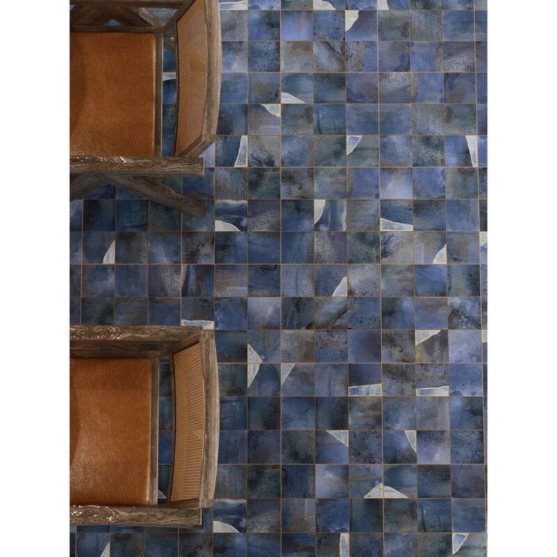 Merola Tile Kings Sea Blue 13" x 13" Ceramic Floor and Wall Tile