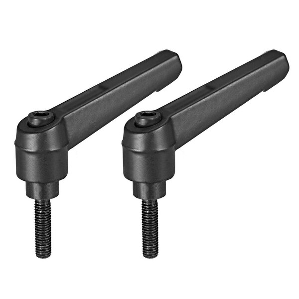 M5 x 16mm Push Button Ratchet Level Adjustable Handle Male Threaded Stud 2Pcs